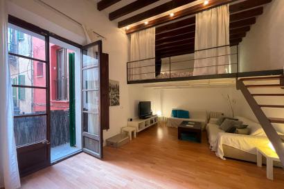 RESERVED Loft type duplex, one bedroom, communal terrace, La Lonja, Palma